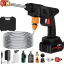 Washer Gun 48V Electric Portable Pressure Cleaner with Rechargeable Battery & Charger, High Pressure Jet Washer with 5M Hose for Car Fence Floor Cleaning